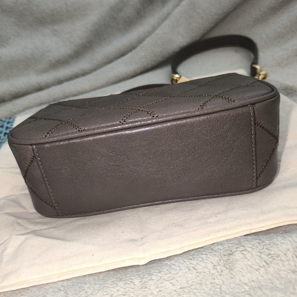 Tory Burch Willa Mini Top Handle Bag Volcanic Stone Quilted Leather - Picture 17 of 17